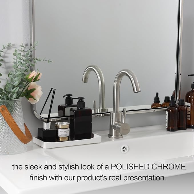ANDY STAR Chrome Bathroom Mirror, 30x36’’ Rounded Rectangle Mirror Polished - Image 7