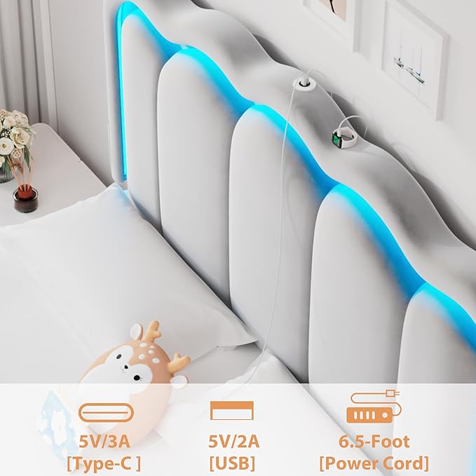 Full Upholstered LED Bed Frame - Image 7