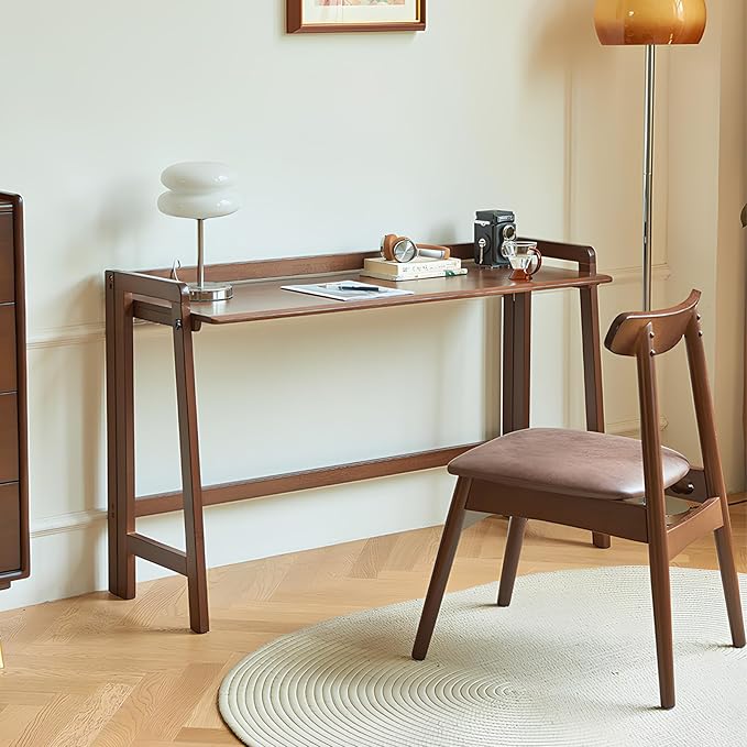 Computer Desk, Foldable Desk, Home Office Desks, Solid Wood Writing Desk - Image 3