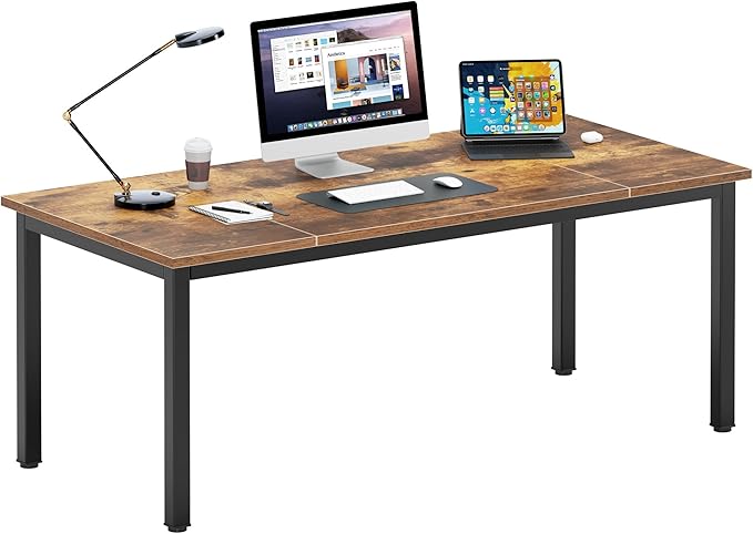 DlandHome Computer Desk, Large Executive Office Desk Computer Table Study by DlandHome