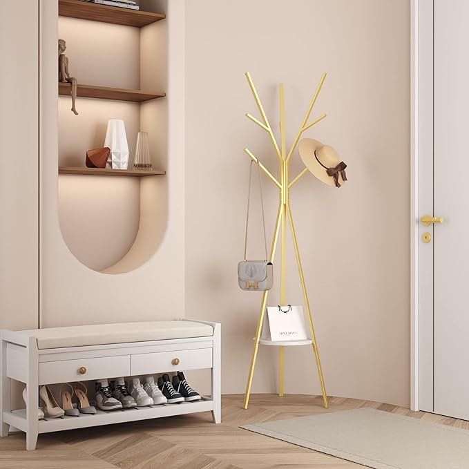Coat Rack Hat Stand Free Standing Display Hall Tree Metal Hat Hanger Garment - Image 3