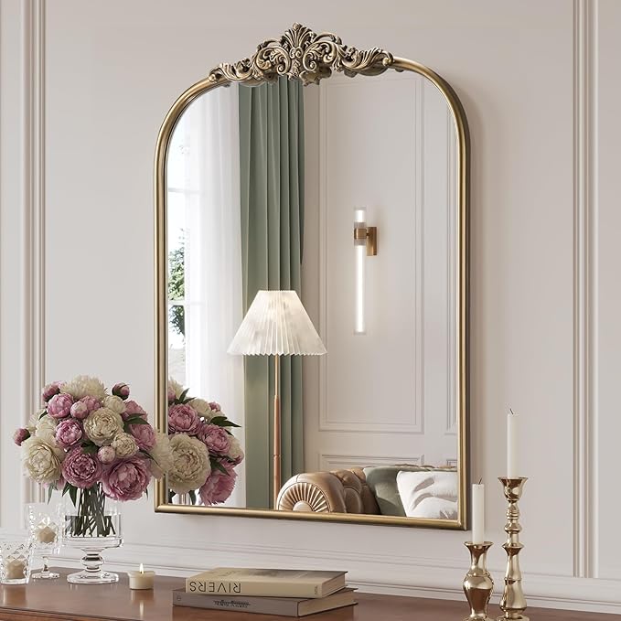Antique Baroque Gold Mirror, 24” x 32” Vintage Vanity Mirror - Image 4