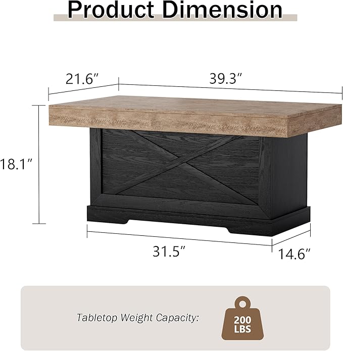 Coffee Table 39 in Rustic Center Table - Image 2