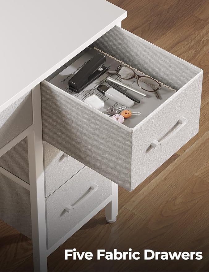 Seventable Computer Desk with Power Outlets & LED Light, 55 inch Home Office - Image 6
