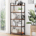 BON AUGURE Industrial Bookshelf, Etagere Bookcases and Book Shelves 5 Tier by BONAUGURE