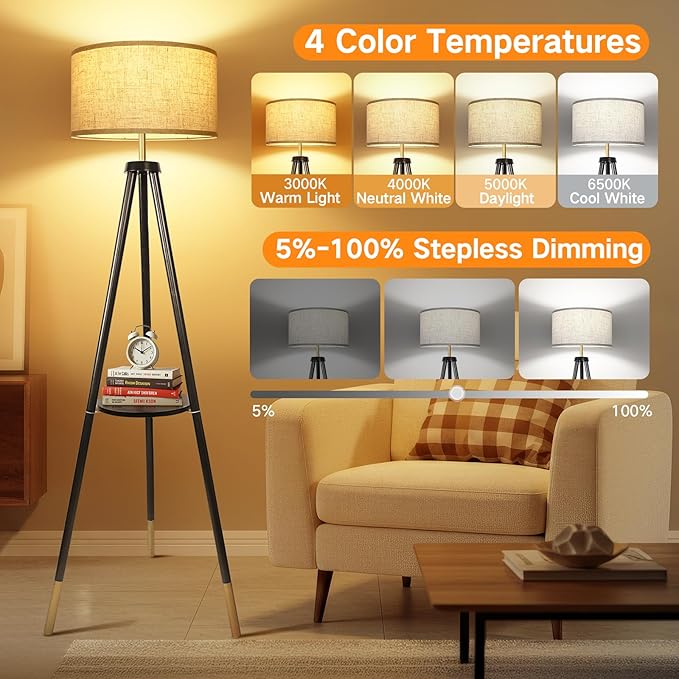 OUTON Wood Tripod Floor Lamp - Image 2