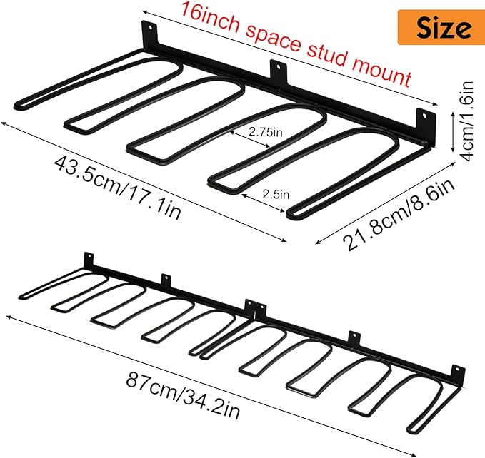 ORLESS Wader Hangers 4-Pair Boot Rack Garage Storage, Cowboy Boot Holder - Image 3