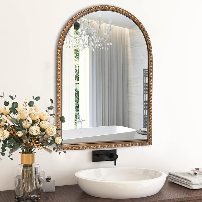 ironsmithn Gold Arched Mirror, Marlowe Decorative Accent Mirrors - Image 6