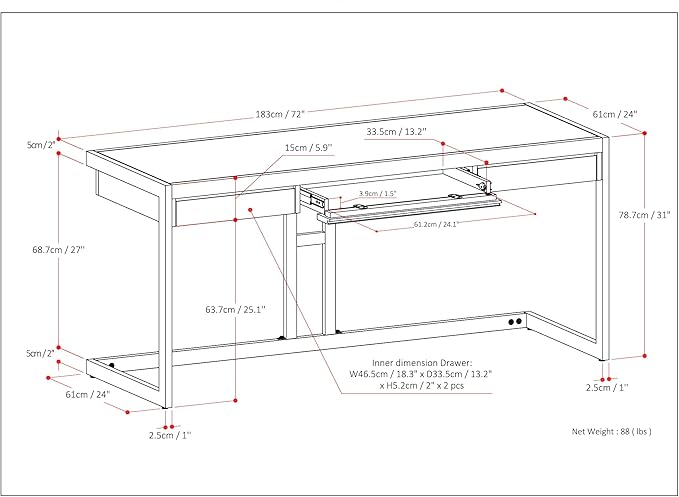 SIMPLIHOME Erina Large Desk - Image 3