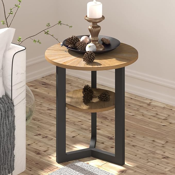 MODERION Round End Table with Storage - Image 3