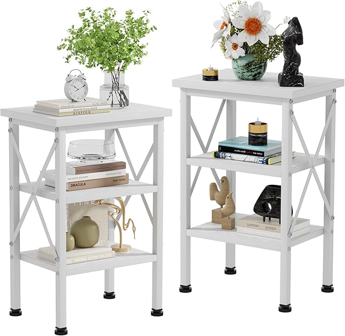 VECELO Modern Nightstands X-Design Side End Table Night Stand by VECELO