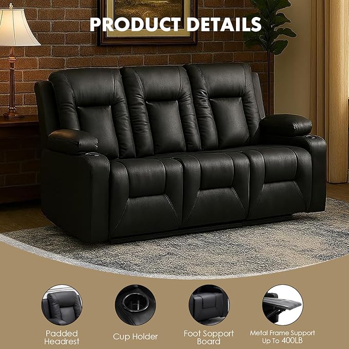 LUCKLIFE Leather Recliner Sofa Set - Image 5