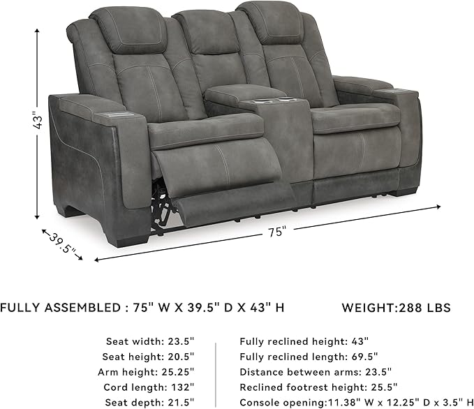 Signature Design by Ashley Next-Gen DuraPella Modern Faux Leather Power - Image 3