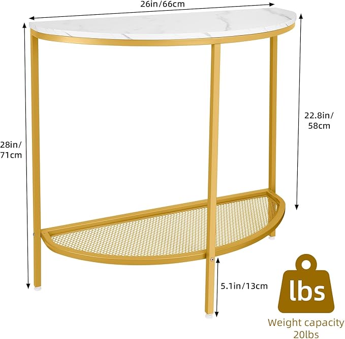 Entry Table Narrow Livingroom Furniture: 2 Tier Modern Console Table - Image 2
