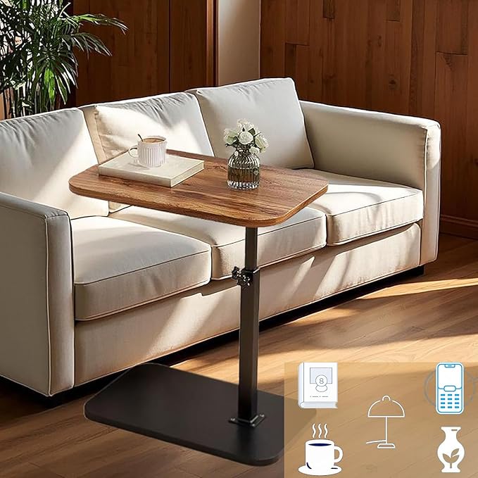 C End Table Adjustable Height, C Shaped Side Tables Living Room and Bedroom - Image 4