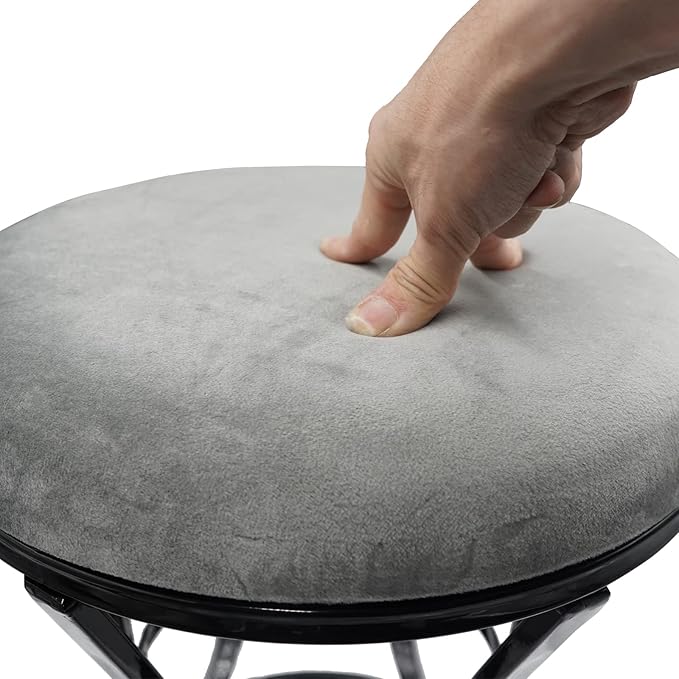 Vanity Stool, Round Ottoman Foot Stool, Velvet Footrest Vanity Chair - Image 3
