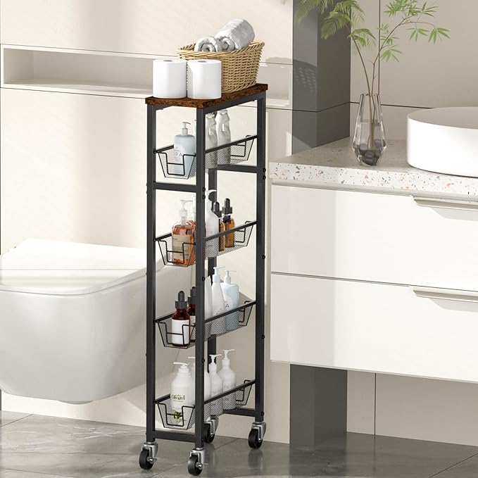 Honest Slim Storage Cart 5-Tier Slim Rolling Cart - Image 7