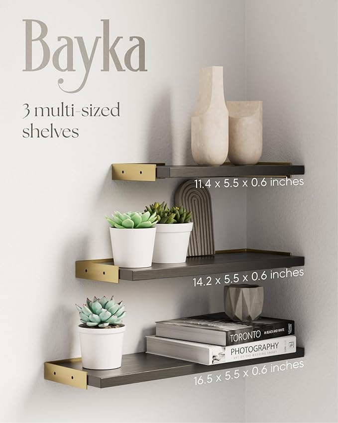 BAYKA Floating Shelves for Bedroom Decor, Wall Shelves for Storage, Wall - Image 3