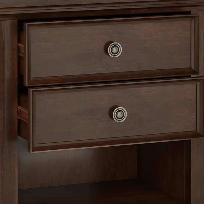 SIMPLIHOME Amherst Solid Wood 24 Inch Wide Traditional Bedside Nightstand Table - Image 9