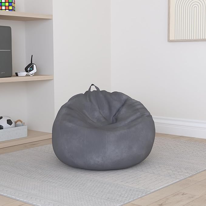 Stuffed Animal Storage Bean Bag Chair Cover Washable Ultra Soft Corduroy Bean - Image 2