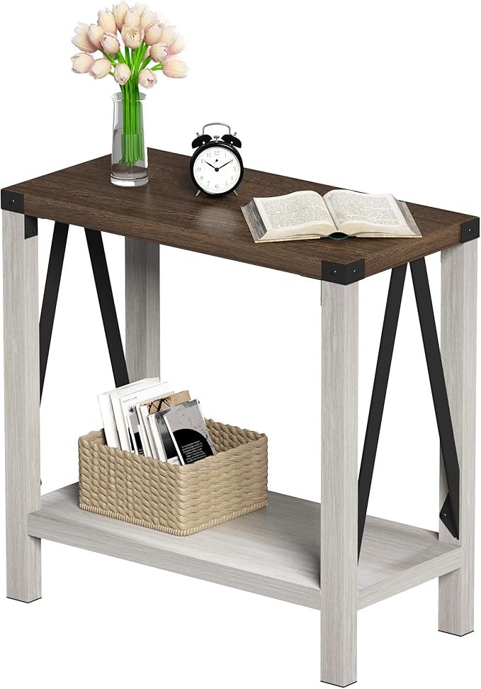 ChooChoo Farmhouse End Table for Small Spaces, Narrow Side End Table - Image 8