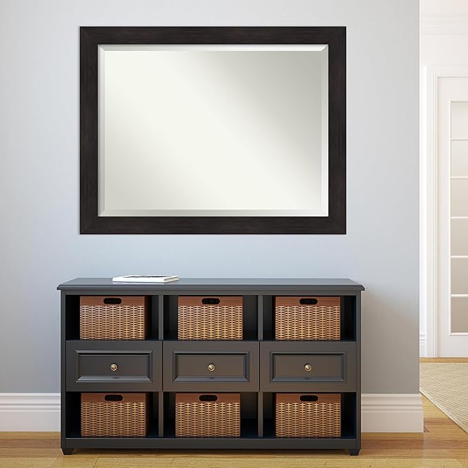 Amanti Art Brown Wall Mirror 36x46 Furniture Espresso Rectangle Bathroom Mirror - Image 6