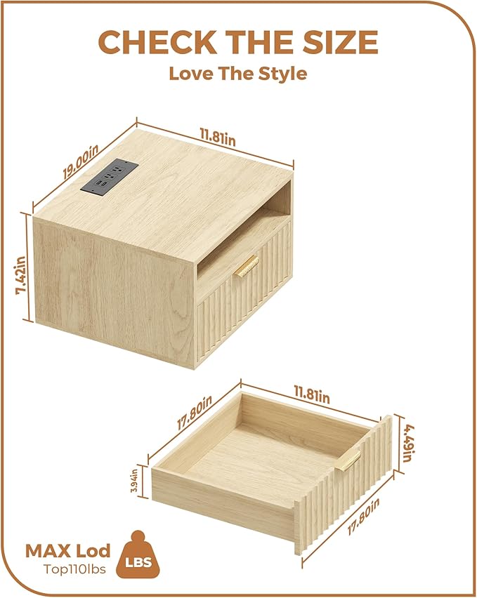 Floating Nightstand Set of 2 - Image 2