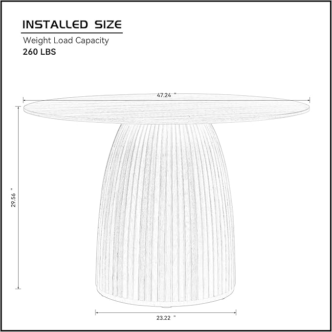 Modern Wooden Mushroom-Shape Round Dining Table, Home Kitchen Furniture - Image 3