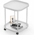 Side Table with Wheels, End Table Living Room Plastic Mobile Sofa Side Table by villertech
