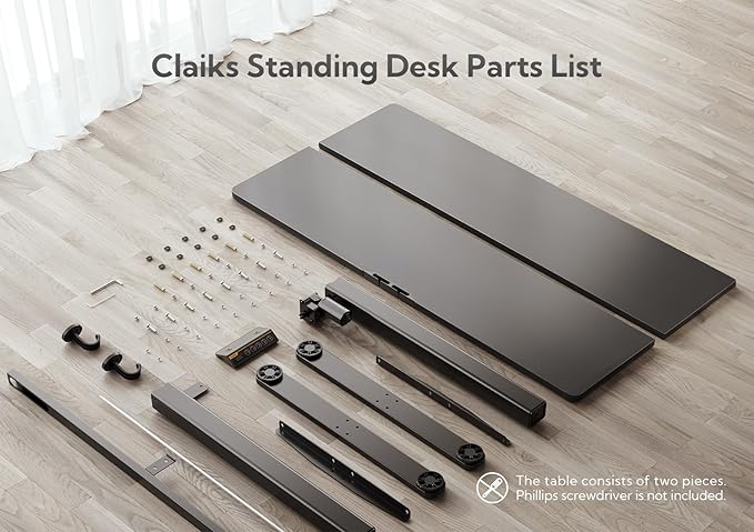 Claiks Electric Standing Desk, Adjustable Height Stand up Desk, 40x24 Inches - Image 9