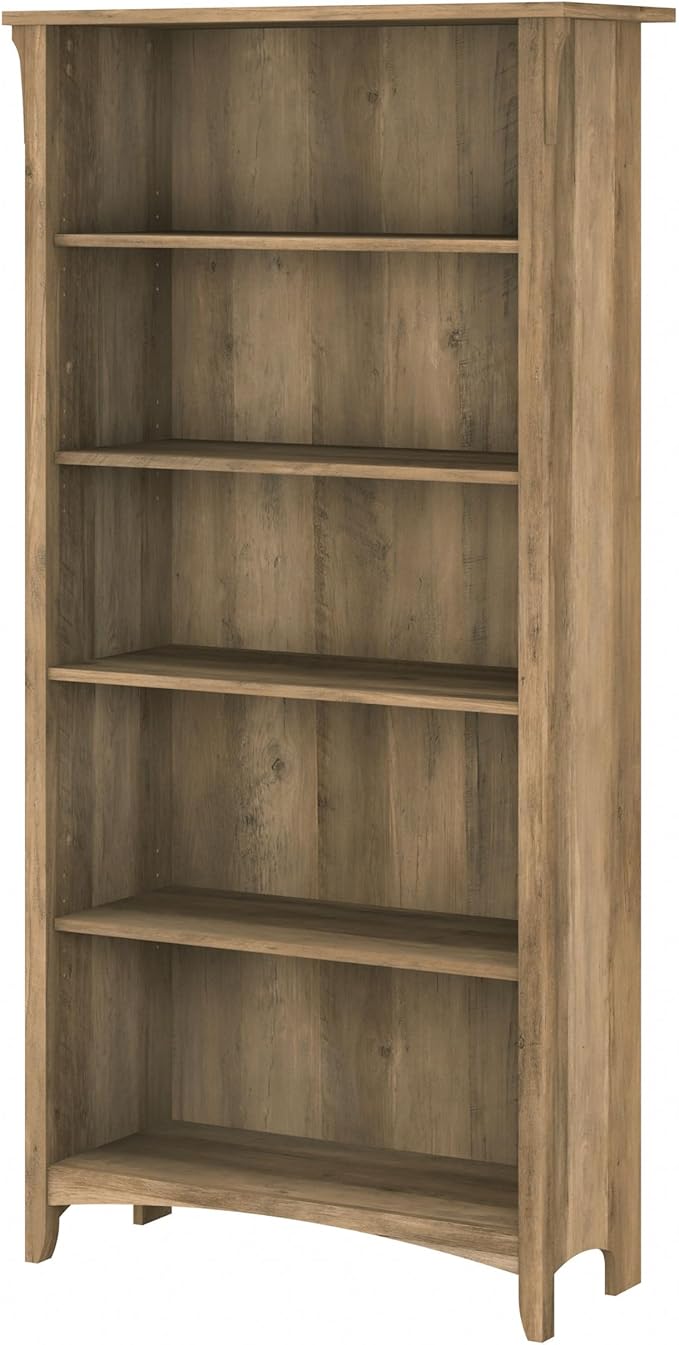 Bush Furniture Salinas 5 Shelf Bookcase in Reclaimed Pine, Tall Bookshelf - Image 8