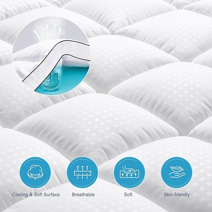 MASVIS Full Size Dual Layer 4 Inch Memory Foam Mattress Topper, 2 Inch Gel - Image 5