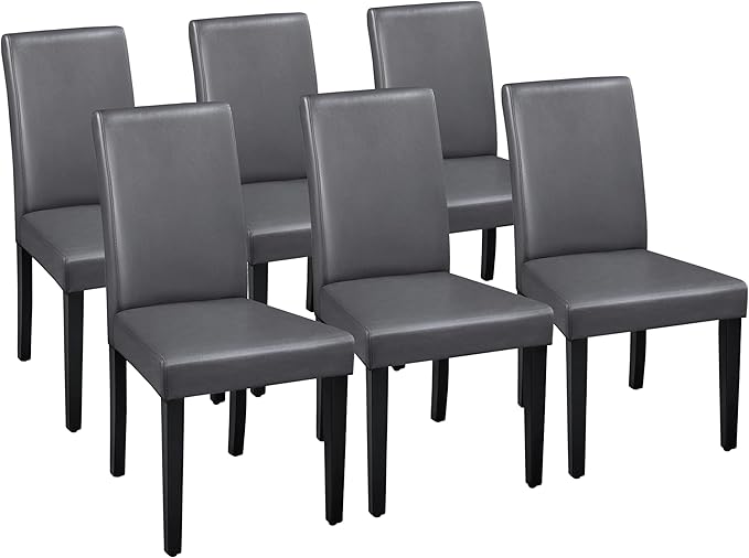 Yaheetech Dining Chairs Set of 6 Faux Leather Modern Dining Room Chairs by Yaheetech