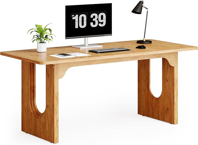 LITTLE TREE 70.8-Inch Home Office Desk, Study Writing Work Desk by LITTLETREE