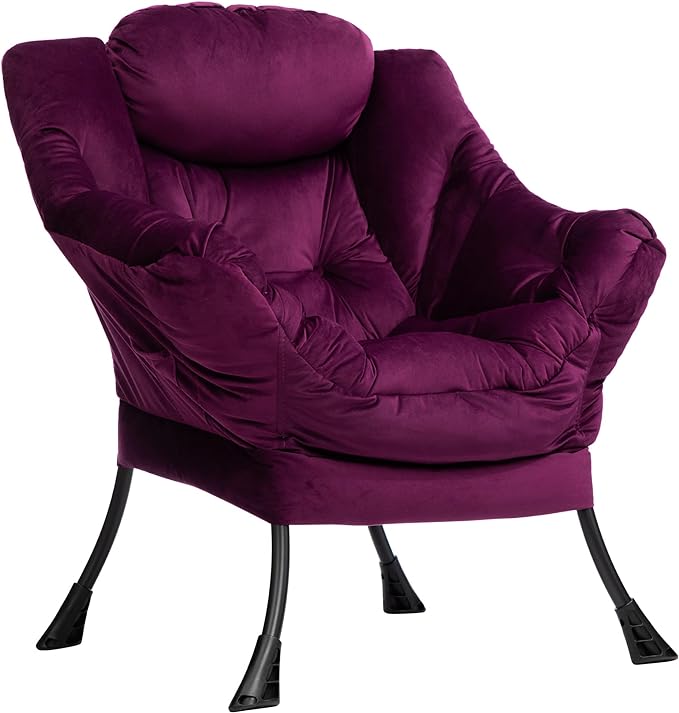 HollyHOME Fabric Large Lazy Chair, Accent Reading Chair, Cozy Lounge Chair by HollyHOME