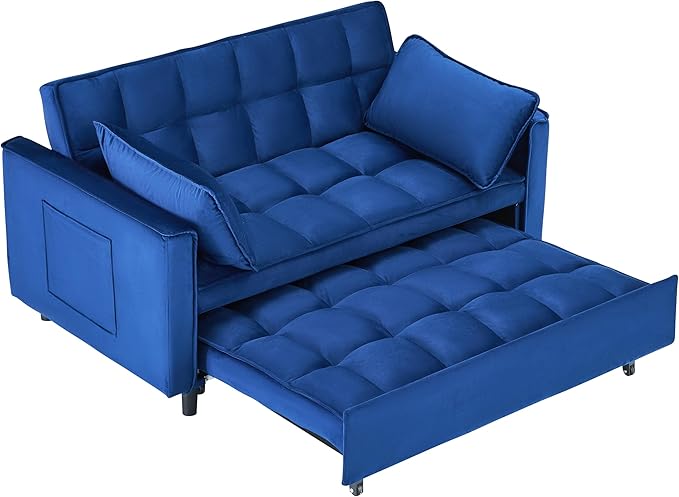 Ball & Cast 3 in 1 Convertible Sleeper Sofa Bed, Velvet Futon Couch - Image 14