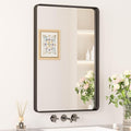 Keonjinn Black Bathroom Mirror, 20 x 30 Inch Rounded Rectangle Matte Black by Keonjinn