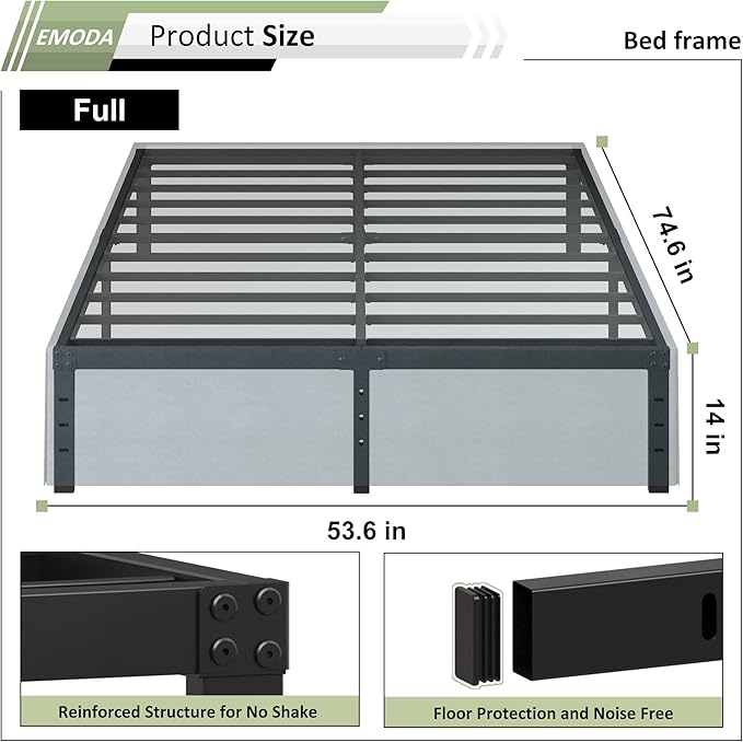 EMODA 14 Inch Full Size Bed Frame - Image 2