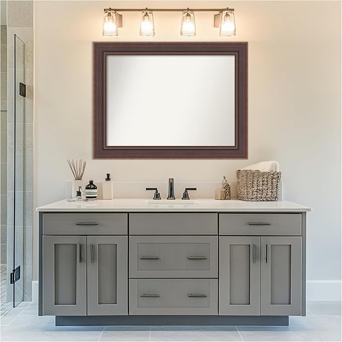 Amanti Art Brown Bathroom Mirror - Image 7