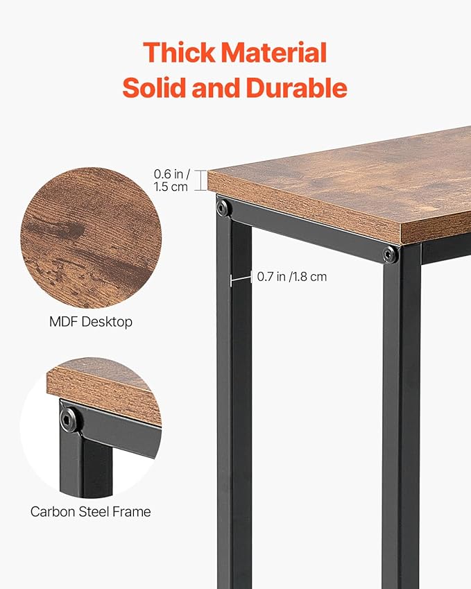 VEVOR Narrow Console Table, 70.9" Behind Couch Shelf - Image 5