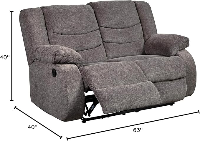 Signature Design by Ashley Loveseat Reclining, Dark Gray - Image 13
