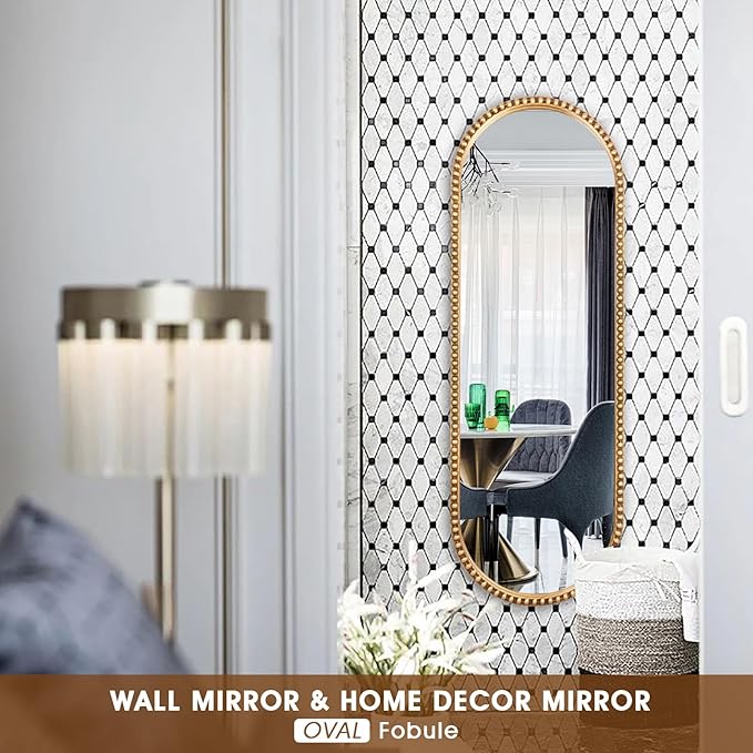 Oval Full Length Mirror, Living Room, Antique Gold - Image 6