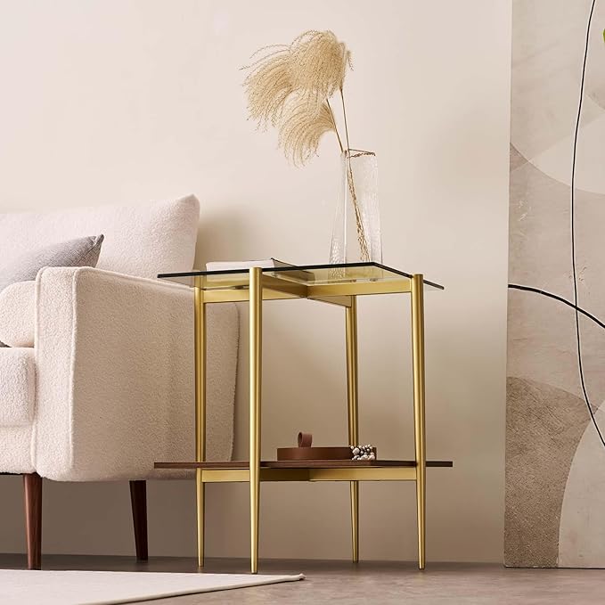 Glass End Table, Mid-Century Modern Design Sofa Table, - Image 5