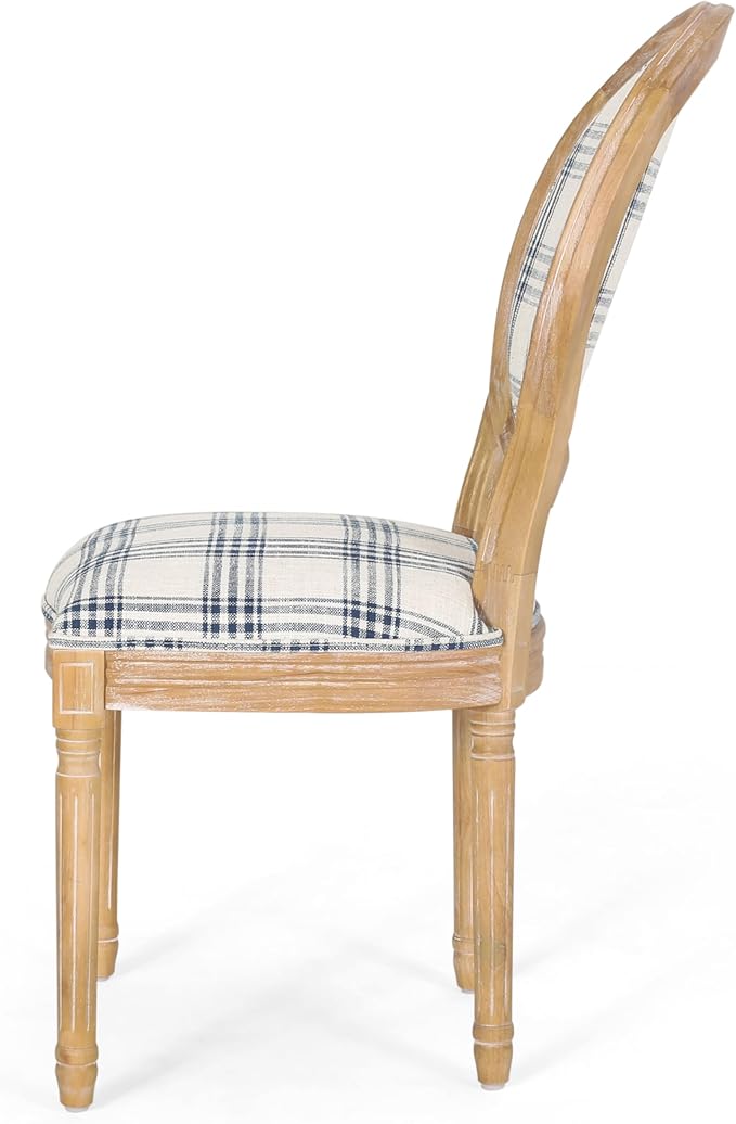 Christopher Knight Home Phinnaeus Dining Chair Set, Dark Blue Plaid + Light - Image 8