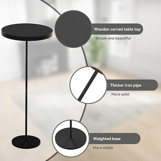 Small Side Table, Metal Round Drink Table, Desktop Diameter 9.99“ - Image 5