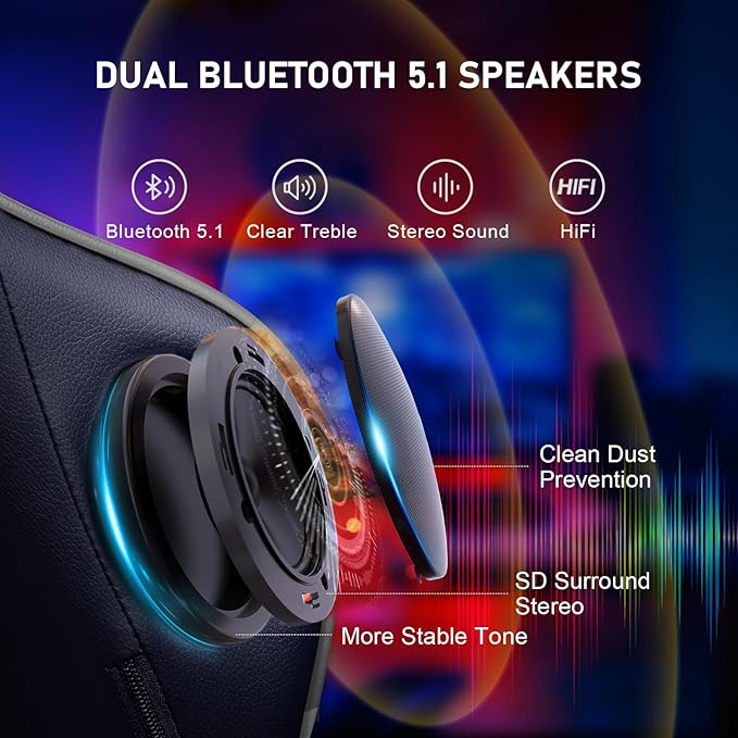 GTRACING Gaming Chair with Footrest Speakers Video Game Chair Bluetooth Music - Image 9