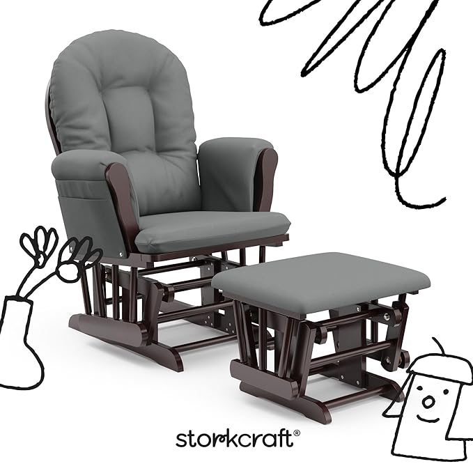 Storkcraft Premium Hoop Glider & Ottoman — GREENGUARD Gold Certified Nursery - Image 3