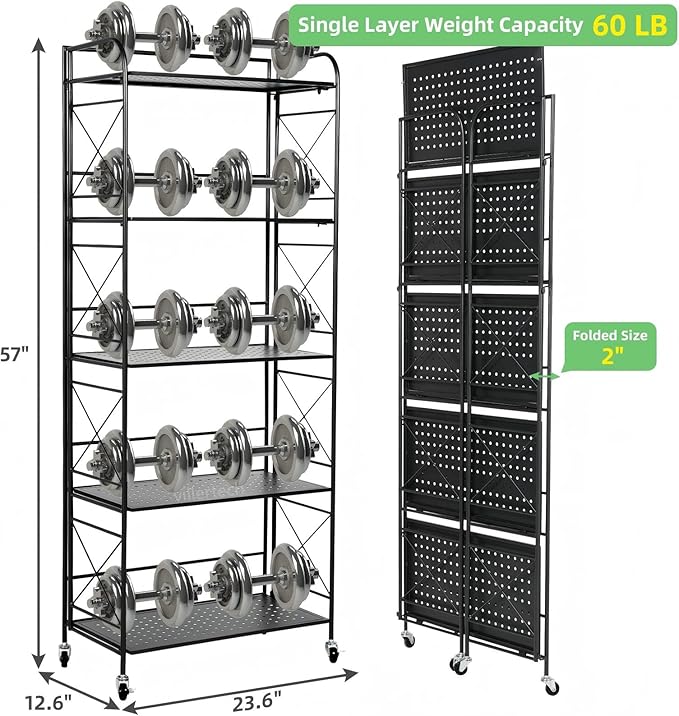 Foldable 5-Tier Metal Shelf - Image 3