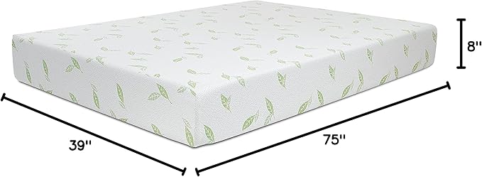 NapQueen Twin Size, 8 Inch Anula Green Tea Infused Memory Foam Mattress - Image 2