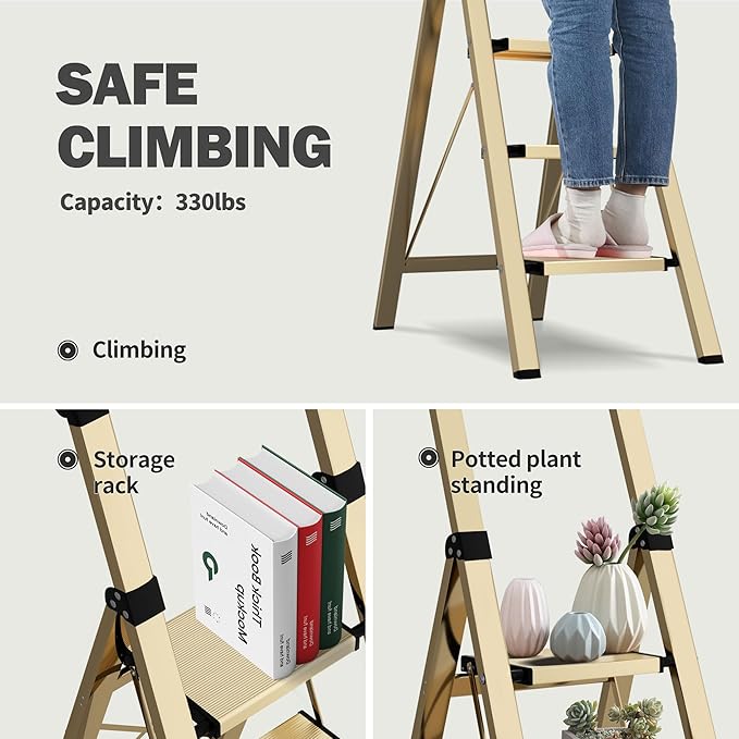 4 Step Ladder, Lightweight Folding Step Stool - Image 7